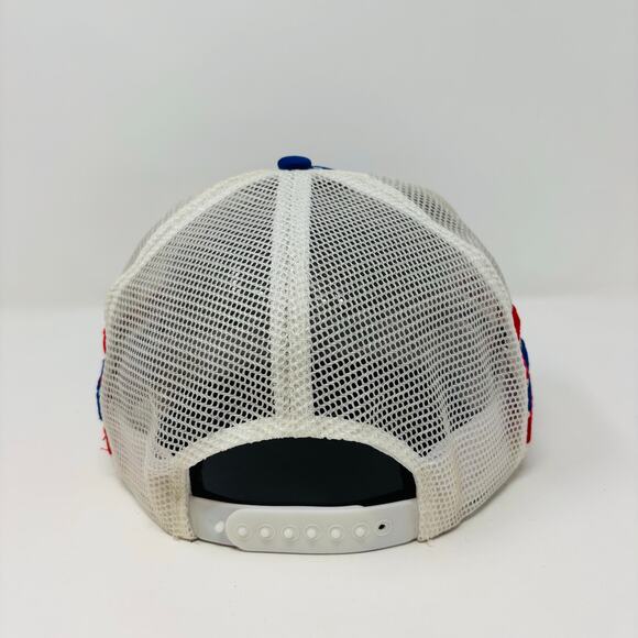 Vintage 3 Stripe 90's Trucker Hat Cap Snapback San Diego California Blue Red - Picture 7 of 7